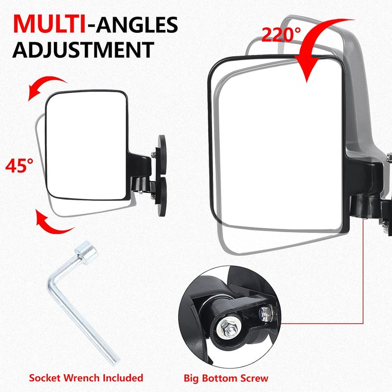 Lifronkit Tractor Mirrors, Strong Magnetic Side Mirrors for Tractors, Forklifts, Lawn Movers, Small Dozers, Lift Trucks, Golf Cart, Compatible with John Deere, Kubota and more, Installation-free, 2pcs - Image 4